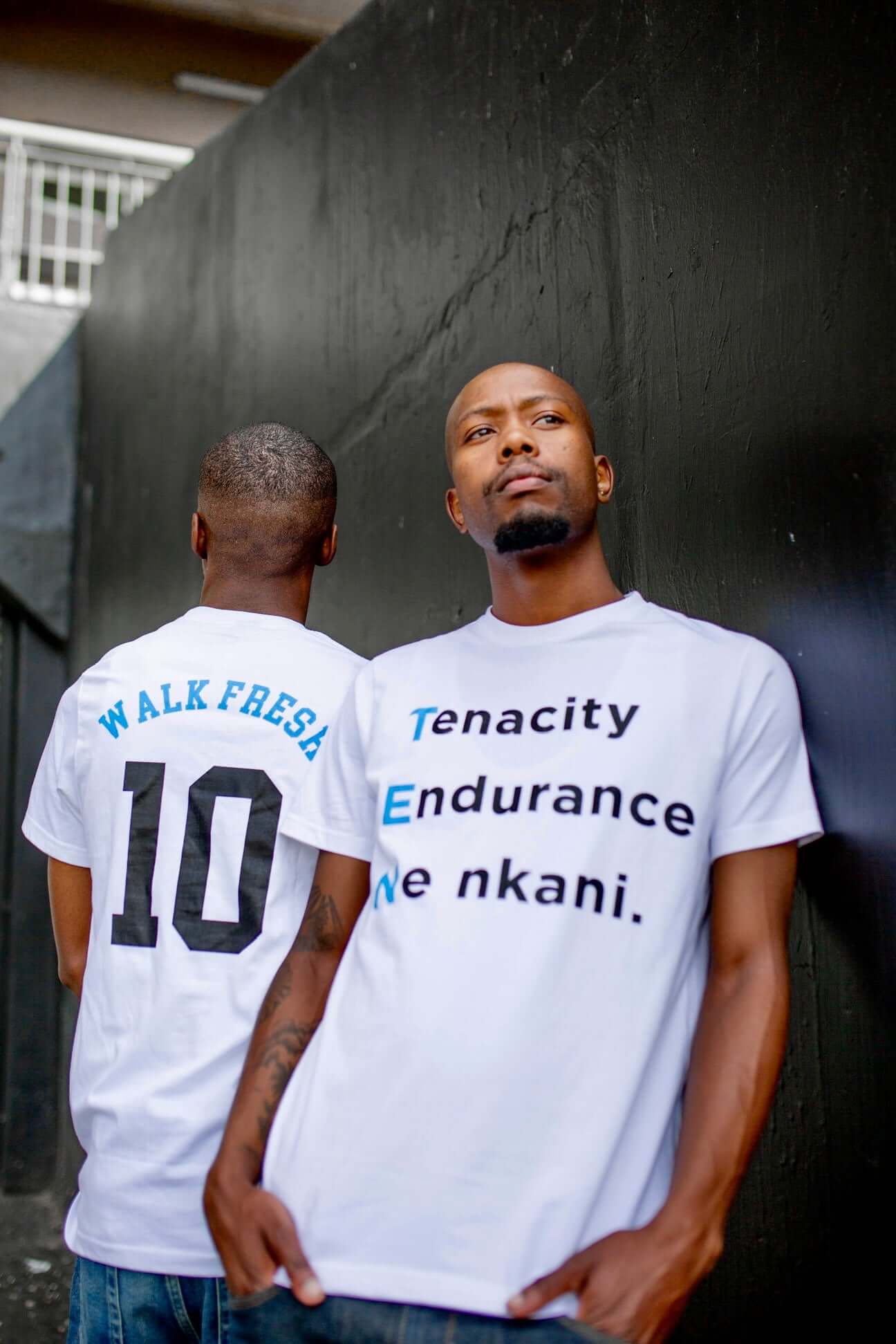 Limited-edition Walk Fresh 10-Year Celebration T-Shirt showcasing sneaker culture and township flair.