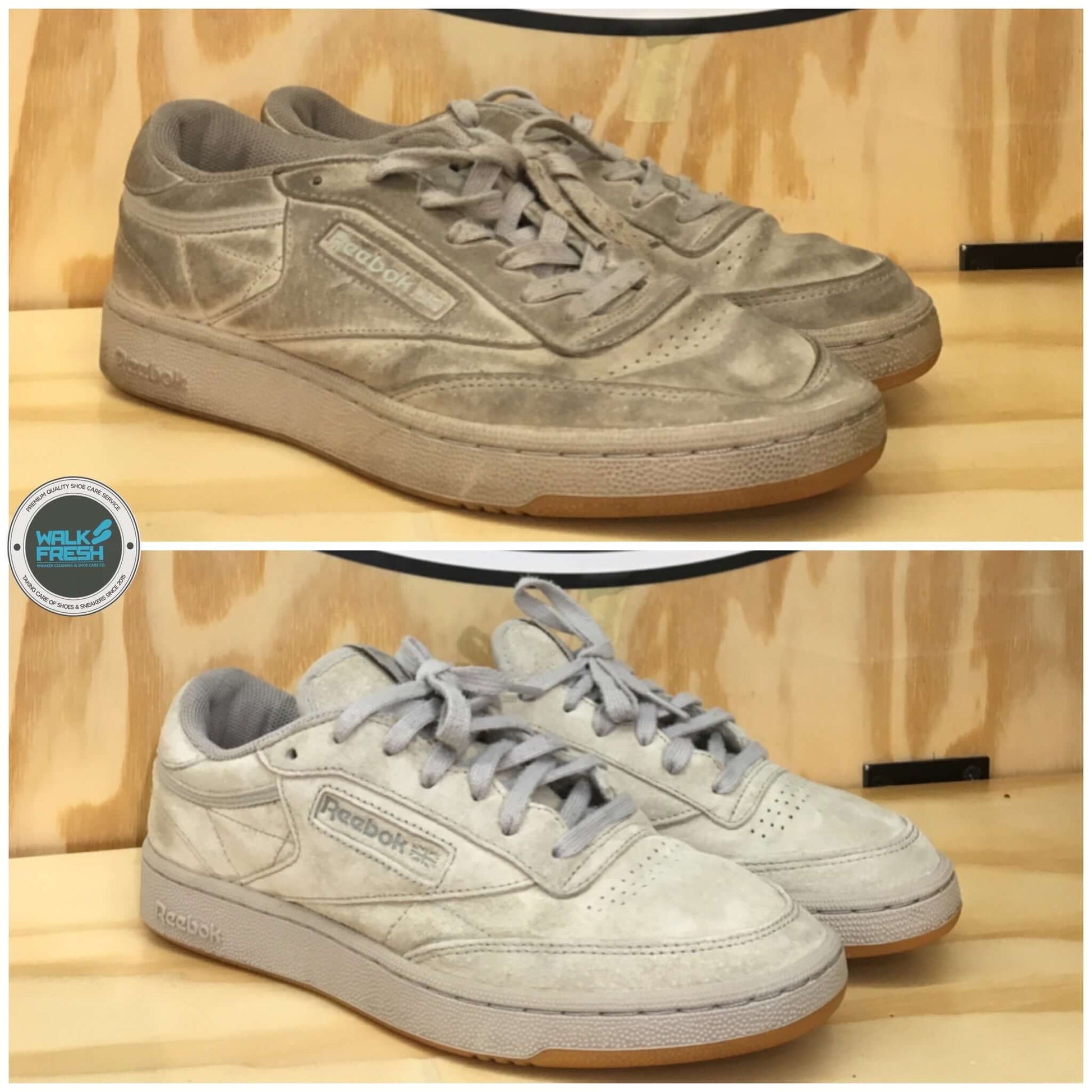 Image of clean suede sneakers